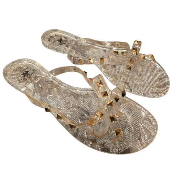 Beverly Hills Polo Club Shoes - Beverly Hills Polo Club Clear Bow Studded Sandals Size‎ 7